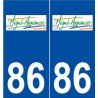 86 Migné-Auxances logo autocollant plaque stickers ville