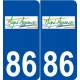 86 Migné-Auxances logo autocollant plaque stickers ville