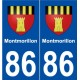 86 Montmorillon blason autocollant plaque stickers ville