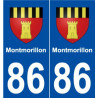 86 Montmorillon blason autocollant plaque stickers ville