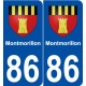86 Montmorillon blason autocollant plaque stickers ville