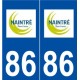 86 Naintré logo autocollant plaque stickers ville