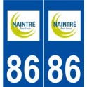 86 Naintré logo autocollant plaque stickers ville