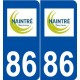 86 Naintré logo autocollant plaque stickers ville