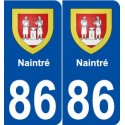86 Naintré blason autocollant plaque stickers ville