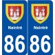 86 Naintré blason autocollant plaque stickers ville