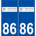 86 Neuville-de-Poitou logo autocollant plaque stickers ville