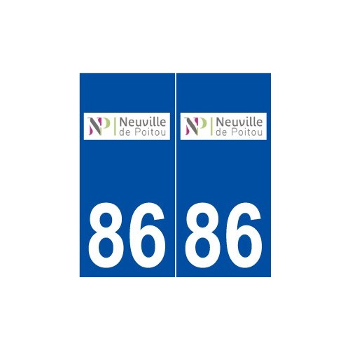 86 Neuville-de-Poitou logo autocollant plaque stickers ville