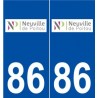 86 Neuville-de-Poitou logo autocollant plaque stickers ville
