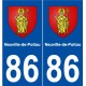 86 Neuville-de-Poitou blason autocollant plaque stickers ville
