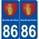 86 Neuville-de-Poitou blason autocollant plaque stickers ville
