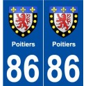 86 Poitiers blason autocollant plaque stickers ville