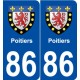 86 Poitiers blason autocollant plaque stickers ville