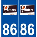 86 Poitiers logo autocollant plaque stickers ville