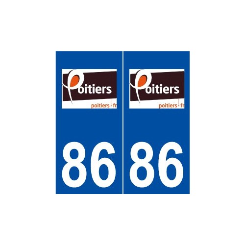 86 Poitiers logo autocollant plaque stickers ville