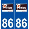 86 Poitiers logo autocollant plaque stickers ville