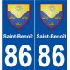 86 Saint-Benoît blason autocollant plaque stickers ville