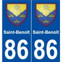 86 Saint-Benoît blason autocollant plaque stickers ville