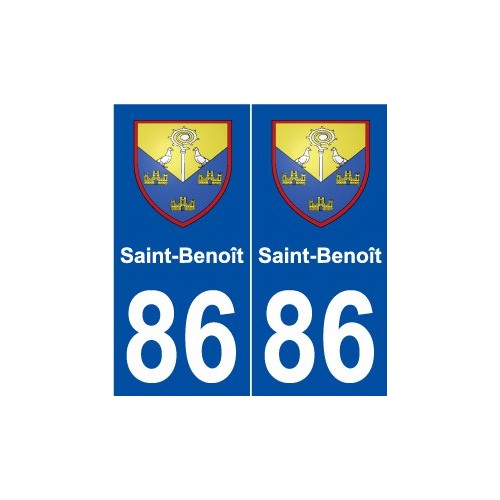 86 Saint-Benoît blason autocollant plaque stickers ville