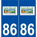 86 Saint-Benoît logo autocollant plaque stickers ville