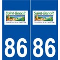86 Saint-Benoît logo autocollant plaque stickers ville