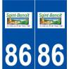 86 Saint-Benoît logo autocollant plaque stickers ville