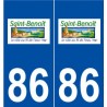 86 Saint-Benoît logo autocollant plaque stickers ville