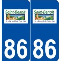 86 Saint-Benoît logo autocollant plaque stickers ville