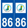 86 Vouneuil-sous-Biard logo autocollant plaque stickers ville