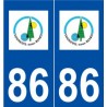 86 Vouneuil-sous-Biard logo autocollant plaque stickers ville