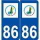 86 Vouneuil-sous-Biard logo autocollant plaque stickers ville