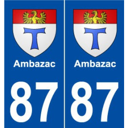 87 Ambazac blason autocollant plaque stickers ville