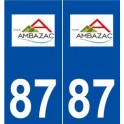 87 Ambazac logo autocollant plaque stickers ville