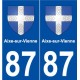 87 Aixe-sur-Vienne blason autocollant plaque stickers ville