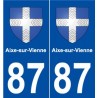 87 Aixe-sur-Vienne blason autocollant plaque stickers ville