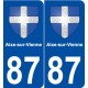 87 Aixe-sur-Vienne blason autocollant plaque stickers ville