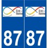 87 Aixe-sur-Vienne logo autocollant plaque stickers ville