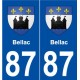 87 Bellac blason autocollant plaque stickers ville