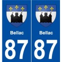 87 Bellac blason autocollant plaque stickers ville