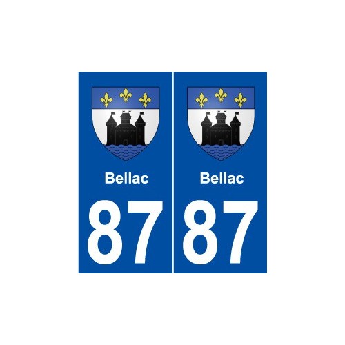 87 Bellac blason autocollant plaque stickers ville