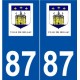 87 Bellac logo autocollant plaque stickers ville