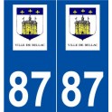 87 Bellac logo autocollant plaque stickers ville