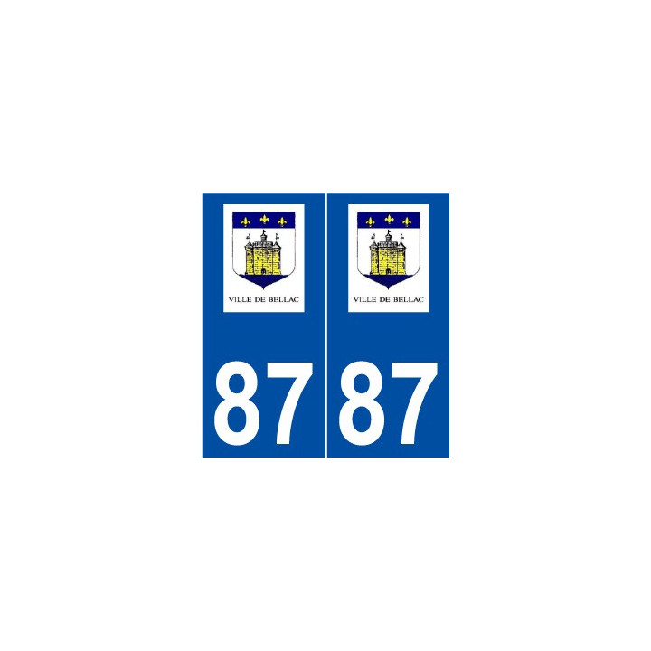 87 Bellac logo autocollant plaque stickers ville