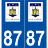 87 Bellac logo autocollant plaque stickers ville