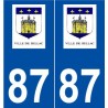 87 Bellac logo autocollant plaque stickers ville