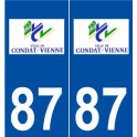 87 Condat-sur-Vienne logo autocollant plaque stickers ville