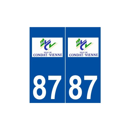 87 Condat-sur-Vienne logo autocollant plaque stickers ville