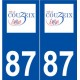 87 Couzeix logo autocollant plaque stickers ville