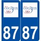 87 Couzeix logo autocollant plaque stickers ville