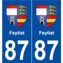 87 Feytiat blason autocollant plaque stickers ville